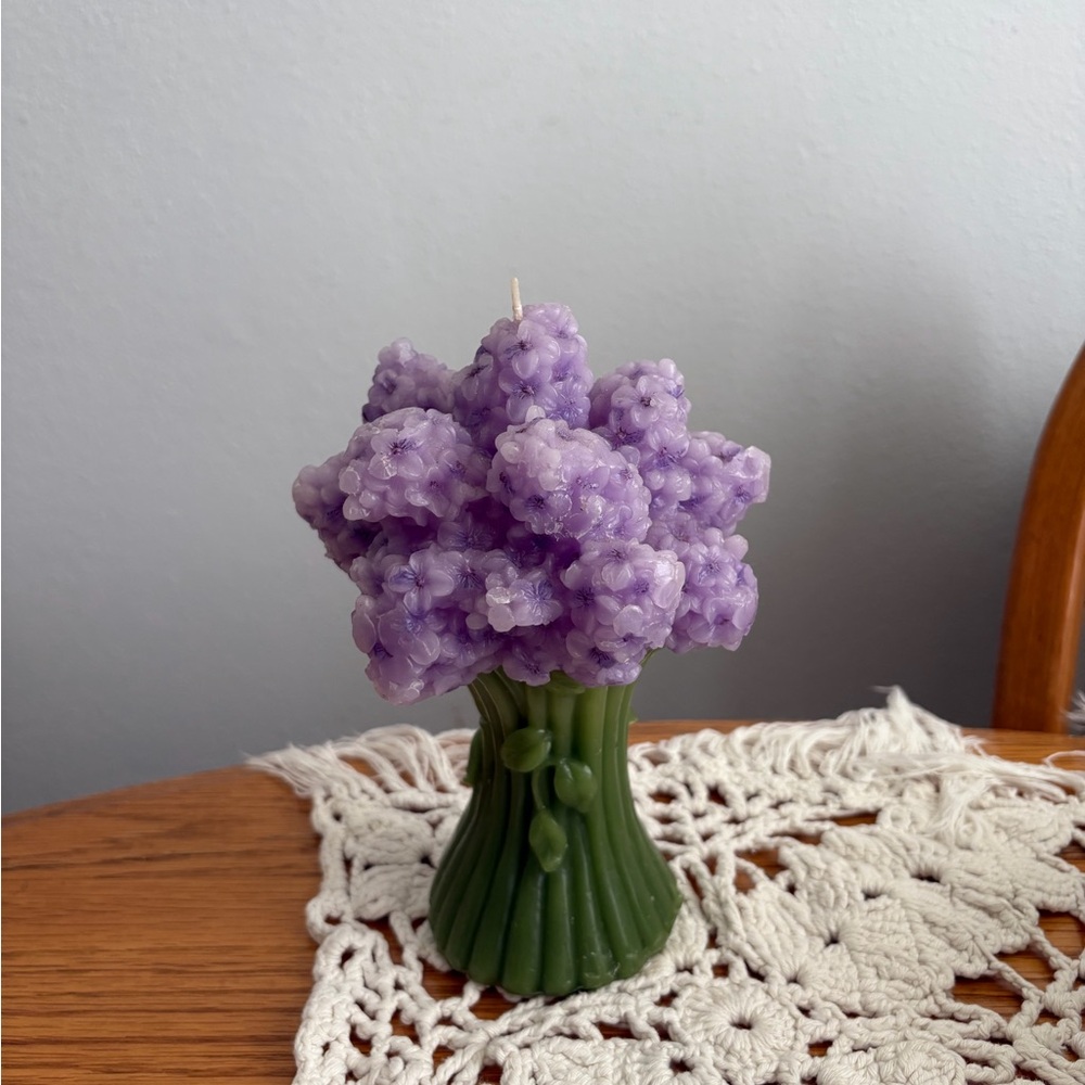 hydrangea flower candle